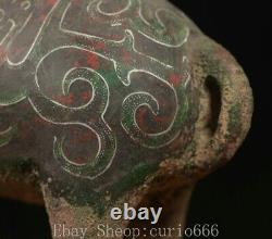 10.2'' Old Dynasty Bronze Ware Fengshui 12 Zodiac Pig Incense Burner Censer
