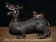 10.4 Rare Old Chinese Bronze Feng shui Unicorn Pixiu Beast Statue Sculpture