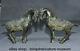 11.2 Ancient China Bronze Fengshui 12 Zodiac Animal Horse Wealth Statue Pair
