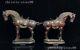11.2 China bronze Gilt Feng Shui Lucky horse steed war horse statue pair