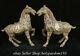 11.2 Old Chinese Bronze Ware Silver Fengshui 12 Zodiac Year Horse Statue Pair