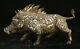 11.2 Rare Old Chinese Bronze Ware Silver Feng Shui Animal wild boar Pig Statue