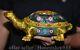 11.6 Old Chinese Bronze Cloisonne Gilt Feng Shui longevity turtle Statue