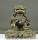 12.4 Old Chinese Bronze Fengshui Foo Fu Dog Guardion Lion Statue Sculpture