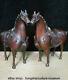 13.2 Ancient China Bronze Fengshui 12 Zodiac Animal Horse Wealth Statue Pair