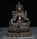 13.6 Rare Chinese Bronze Gilt Feng Shui Tara Goddess Buddha Statue Sculpture