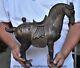 14.4 Old Chinese Bronze Gilt Fengshui 12 Zodiac Year Horse Statue Sculpture
