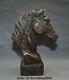 16.4 Old Chinese Red Bronze Fengshui Zodiac Animal Horse Head Bust Statue