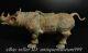 16.8 Old Chinese Copper Bronze Feng Shui Rhinoceros Beast Statue Sculpture