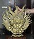 19.6'' Old Chinese Bronze Gilt Fengshui Dragon Loong Animal Half Body Statue