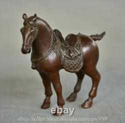 3.2 Rare Old Chinese Red Bronze Fengshui 12 Zodiac Year Horse Statue Sculpture