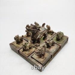 3.9 Collect Chinese Bronze Fengshui Nine Sons of Dragon 9PCS One's Set Way Seal