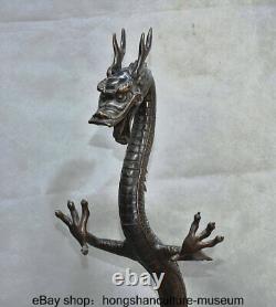 38.4 Ancient China Bronze Fengshui 12 Zodiac Animal Dragon Wealth Statue