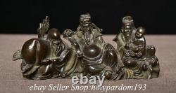 4.4 Old Chinese Bronze Fengshui 3 God Lucky Statue Sculpture