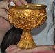 4.6 Ancient Chinese bronze 24k gold gilt fengshui dragon Wine vessel Goblet Cup