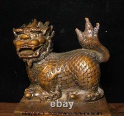 5.2 Ancient China Bronze Fengshui Animal kylin Beast Wealth Seal Stamp Signet