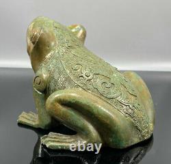 5.6 Antiquity Old Chinese Bronze Ware Feng Shui Animal common pond frog Statue