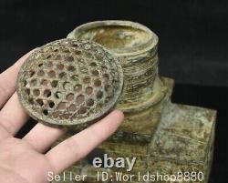 5.8 Old China Dynasty Bronze Ware Fengshui Kitchen Range Incense Burner Censer