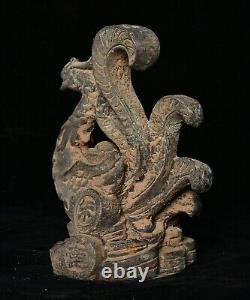 5.8 Old Chinese Bronze Fengshui God Beast Phoenix Wealth Statue Sculpture