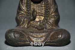 5 Chinese Fengshui Bronze Seat Damo Bodhidharma Dharma Buddha Luohan Statue