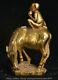 6.4 Old China Bronze Gilt Fengshui Zodiac Monkey Horse Riding Statue Sculpture