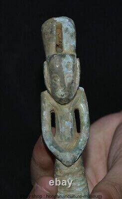 6.4 Old Chinese Bronze ware Dynasty Fengshui Figure Statue Pendant