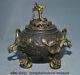 6.8 Old China Gilt bronze carved Fengshui 12 Zodiac Year dragon incense burner