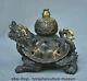 6 Ancient China Gilt bronze carved Fengshui dragon turtle incense burner
