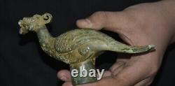 6 Old Chinese Bronze ware Dynasty Fengshui Phoenix Bird Statue