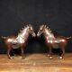 7.6China bronze Feng Shui Lucky wealth animal horse steed ornament statue pair