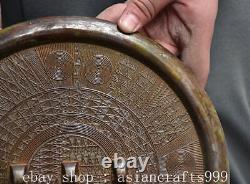 8.4 Old China Bronze Dynasty Fengshui Korean laser Pattern 6 Hole Bronze Mirror