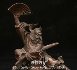 8.8 Old Chinese Bronze Fengshui Zhong Kui Good Statue Sculpture