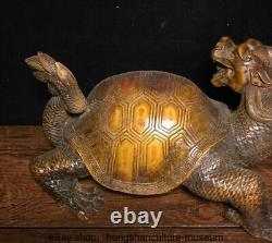 8 Ancient China Bronze Fengshui Animal Dragon Turtle Wealth Bixie Statue