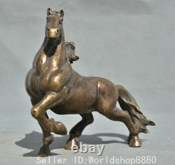 9.2 Old Chinese Bronze Fengshui 12 Zodiac Year Horse statue sculpture