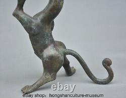 9.2Ancient China Bronze Ware Fengshui 12 Zodiac Year Dragon Beast Wealth Statue