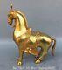 9.6 Old China Bronze Gilt Fengshui Animal 12 Zodiac Year Horse Statue Sculpture