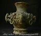 9.6 Old Chinese Copper Bronze Feng Shui Beast handle Vase Bottle