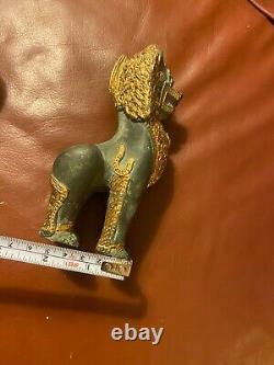 Antique FOO DOGS LIONS Chinese Dynasty bronze Cloisonne Fengshui Guardian