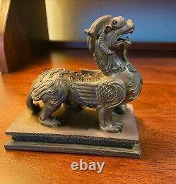 China Feng Shui bronze Copper wealth Evil Foo Dog Lion Statue