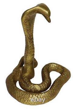 Coiled Snake Cobra Statue Handcrafted Brass Figurine Sculpture Feng Shui Figure