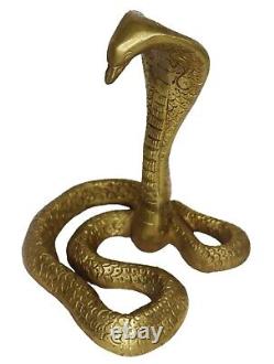 Coiled Snake Cobra Statue Handcrafted Brass Figurine Sculpture Feng Shui Figure
